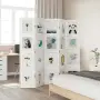 vidaXL Разделител за стая, 5 панела, бял, дърво пауловния масив, снимка 3