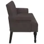 vidaXL Пейка с облегалка, тъмнокафява, 120x62x75,5 см, плат, снимка 4