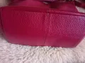Червена италианска чанта естествена кожа , снимка 9