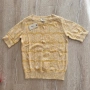 Дамски пуловер Lucky Brand, размер M, жълт, плетен с къс ръкав, снимка 1
