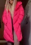 Розов неон дълго дамско зимно яке , снимка 1