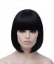 50 ЛЕВА ‼️ Черна къса перука с бретон - 30 см. ✔️  , снимка 1 - Аксесоари за коса - 38832219