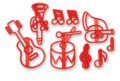 Музика нота ноти барабан музикални пластмасова форма форми сет щампа печат печати резец резци фондан