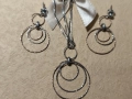 Сребърен комплект - колие и висящи обеци (40), снимка 2