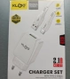 Универсално зарядно KLGO KC-2T, type C, fast charger+high speed кабел , снимка 5