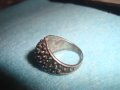 СТАРИНЕН СРЕБЪРЕН ПРЪСТЕН ВИСОКА ПРОБА ОКСИДИРАНО СРЕБРО ГРАНУЛАЦИЯ МАЙСТОРСКИ ВИНТИДЖ 24666, снимка 13