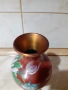 Cloisonne Клоазоне стара красива ваза бронз клетъчен емайл, снимка 3