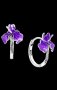 Сребърни халки с цветя,колекция"Flowers",purple/нови, снимка 1 - Колиета, медальони, синджири - 41743765