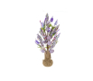 Великденски букет с цветя, от лилави яйца и поставка от чул, 50 см