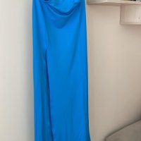 Нова синя секси дълга елегантна с цепка еластична пола рязана в талията , снимка 7 - Поли - 41248780