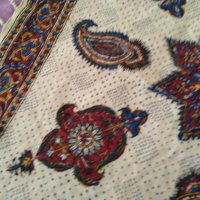 Покривка красива ръчна изработка панама маркирана Иран 58х56см-ресни 5см, снимка 6 - Покривки за маси - 44217330