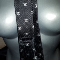 черна копринена вратовръзка с черепи, снимка 1 - Други - 35896673