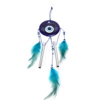 Вятърен звънец око, Синьо, Пластмаса/Метал, 9х40 см, снимка 2 - Арт сувенири - 41611361