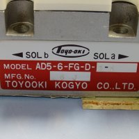Пневматичен разпределител TOYOOKI AD5-6-FG-D-9-N pneumatic solenoid valve , снимка 2 - Резервни части за машини - 38990096
