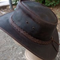 Каубойска шапка Естествена кожа Тъмнокафява, снимка 5 - Шапки - 41883571
