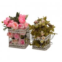 2 броя Метален кафез за декорация Flowers Бял Браш, снимка 2 - Романтични подаръци - 39881551