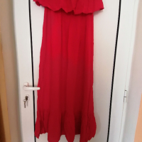 Calzedonia дълга червена рокля, снимка 2 - Рокли - 36375700
