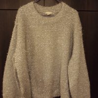 сребриста ефектна топла блуза с дълъг ръкав моден бранд , снимка 1 - Блузи с дълъг ръкав и пуловери - 35956272