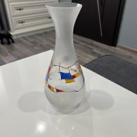 Арт стъклена ваза, снимка 2 - Вази - 39614643