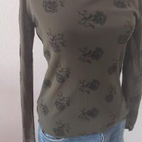 Зелена блуза тюл и бродерия АСОС - 15,00лв., снимка 3 - Блузи с дълъг ръкав и пуловери - 32029829