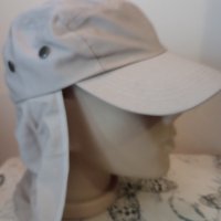 Бежова шапка с козирка с кърпа отзад, снимка 5 - Шапки - 39765663