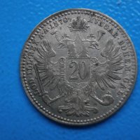 Сребърна монета 20 кройцера 1870 , снимка 1 - Нумизматика и бонистика - 41866697