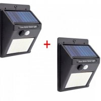 2 броя соларна 30 LED диода лампа-със сензор за движение, снимка 1 - Лед осветление - 33274429