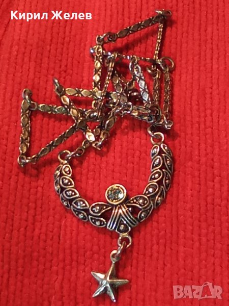 ПРЕВЪЗХОДНО СРЕБЪРНО ДИЗАЙНЕРСКИ АРТ МОДЕЛ КОЛИЕ ВИСОКА ПРОБА СРЕБРО с ЦИРКОН РЪЧНА ИЗРАБОТКА 36159, снимка 1