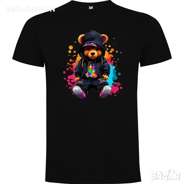 ХИТ Нова сладка детска тениска с Мече - Bear в черен цвят, снимка 1