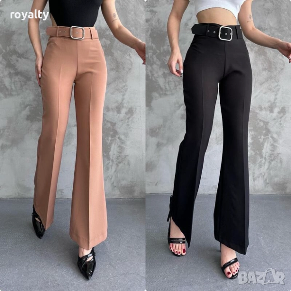 Елегантен дамски панталон с колан, снимка 1