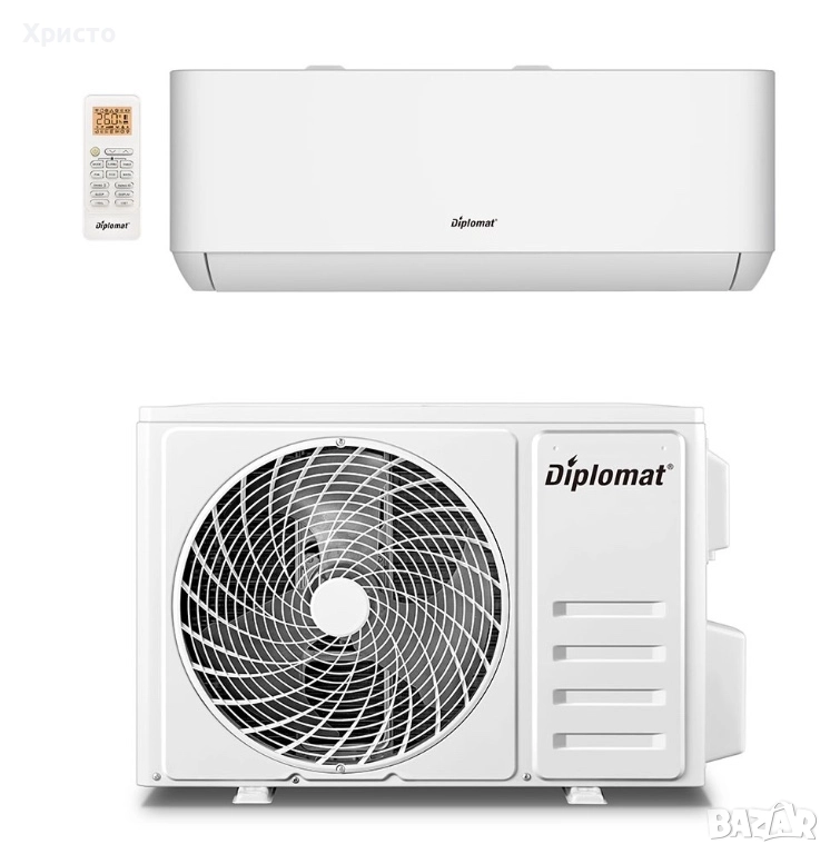 НОВО!!! Инверторен климатик DIPLOMAT DAC-120CAN, 12000 BTU, Бял, A++  , снимка 1