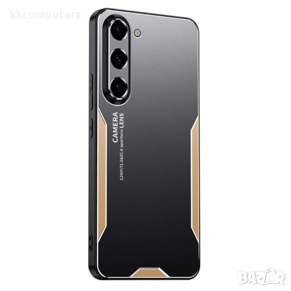 Защитен калъф с Протектор за Samsung Galaxy A17 5G / A17 4G - Алуминиева Сплав, TPU, PC [Златист, Ср, снимка 1