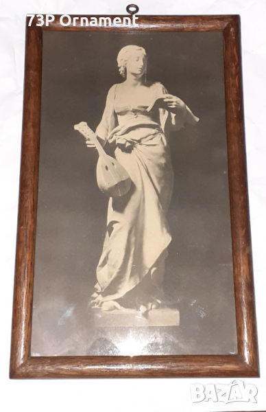 СТАРА ДЪРВЕНА РАМКА.РЕПРОДУКЦИЯ.ЛИТОГРАФИЯ., снимка 1