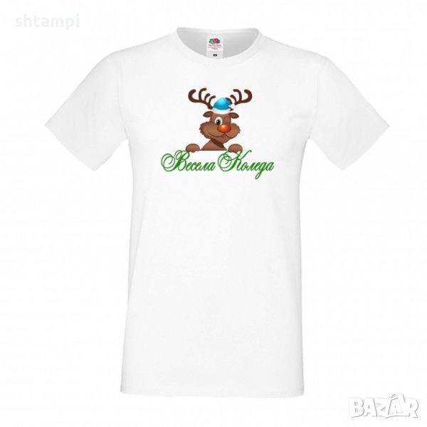 Мъжка тениска Коледа Весела коледа елен 1, снимка 1