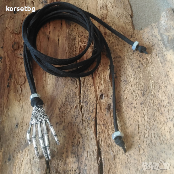 Колие връзка с висулка ръка на скелет – готик стил 23915, снимка 1