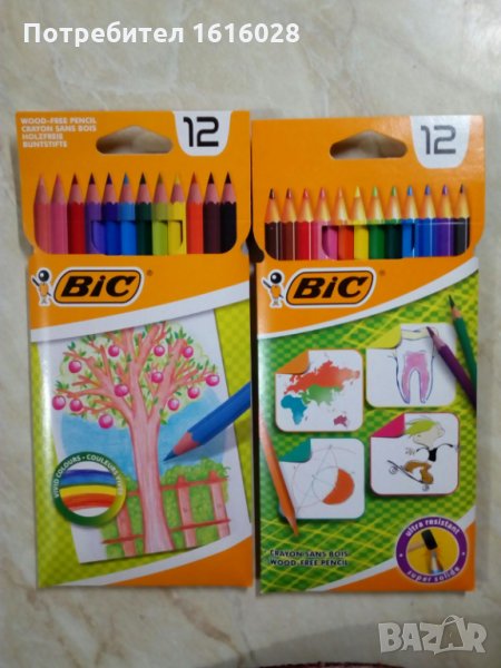 Нови Цветни моливи на BIC 12 цвята,Гуми Как да си дресираш дракон., снимка 1