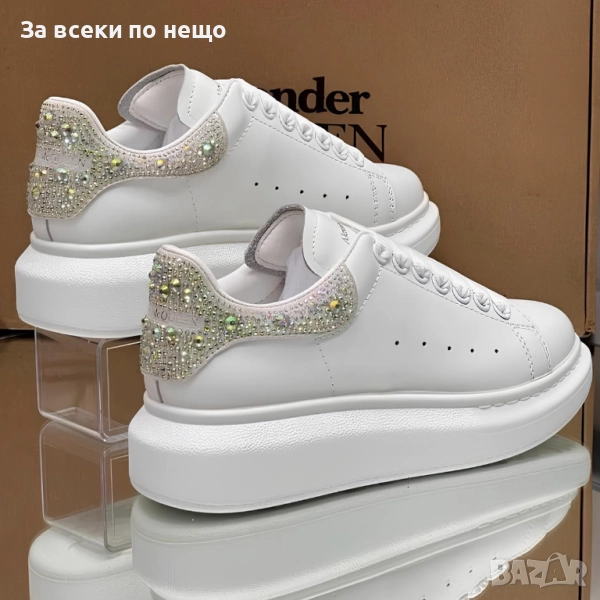 Alexander McQueen Дамски Маратонки С Кутия👟Дамски Спортни Обувки Цвят Бяло с Камъчета Код SM-114, снимка 1
