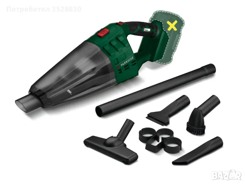 Parkside Акумулаторна Прахосмукачка за сухо и мокро 20V PHSSA 20-Li C1, снимка 1