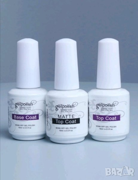 Комплект база ,топ и мат за гел лак 15ml, снимка 1