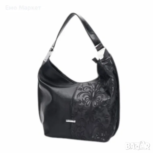 Елегантна дамска чанта с флорални мотиви, снимка 1