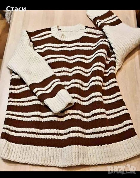 Пролетно намаление на21лв-УНИСЕКС,Ръчно плетен пуловер-100%истинска вълна, снимка 1