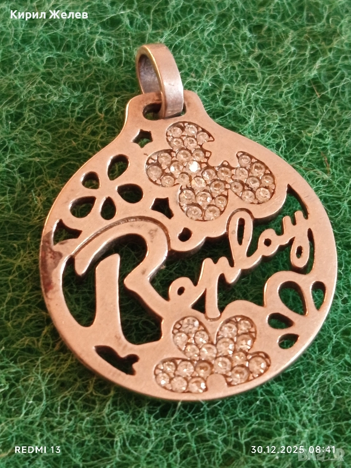 Сребърна висулка моден аксесоар от марката Replay с инкрустирани кристали 45725, снимка 1