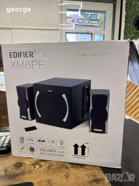 Звукова система edifier xm6pf, 2.1, 48w, fm radio, черна, снимка 1