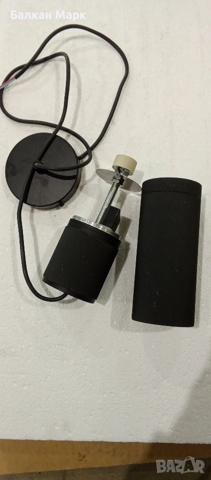 Черен метален пендел GU10 – 24 см | НОВ (с козметични забележки), снимка 1