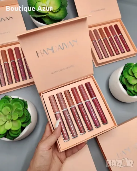 Комплект от 6 броя дълготрайни течни матови червила за устни Handaiyan
, снимка 1