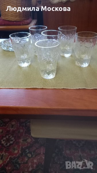 Намаление.Продавам кристални чашки за ракия, снимка 1