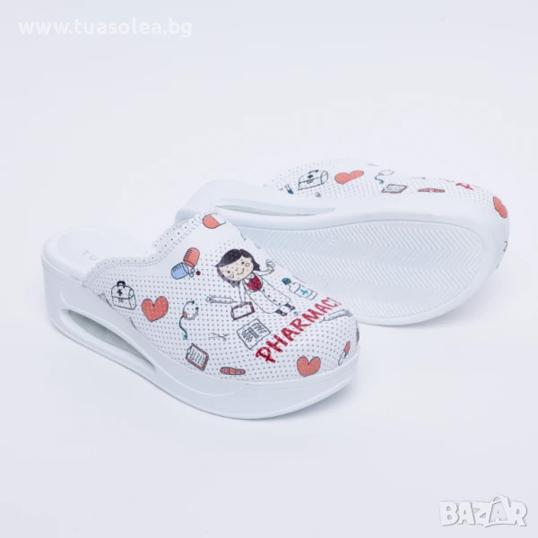 Анатомични чехли на платформа от естествена кожа | Марка Tuasolea, снимка 1