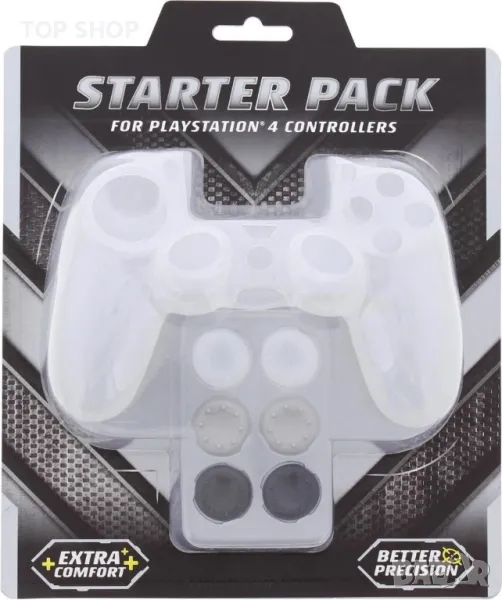 Силиконов калъф за контролер PlayStation 4 Controller  Предлага се в два цвята- бял или червен, снимка 1