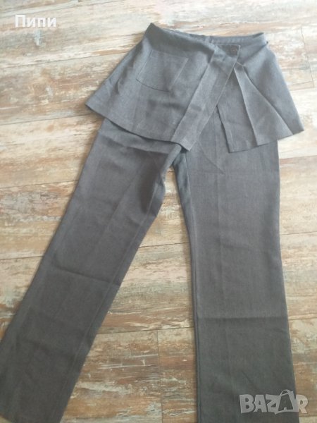 Панталон с пришита поличка, м размер, сиво,кафяво, снимка 1