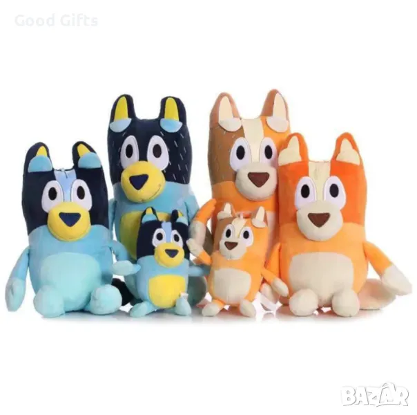 Комплект 4броя Плюшени играчки Блуи и Бинго цялото семейство, снимка 1